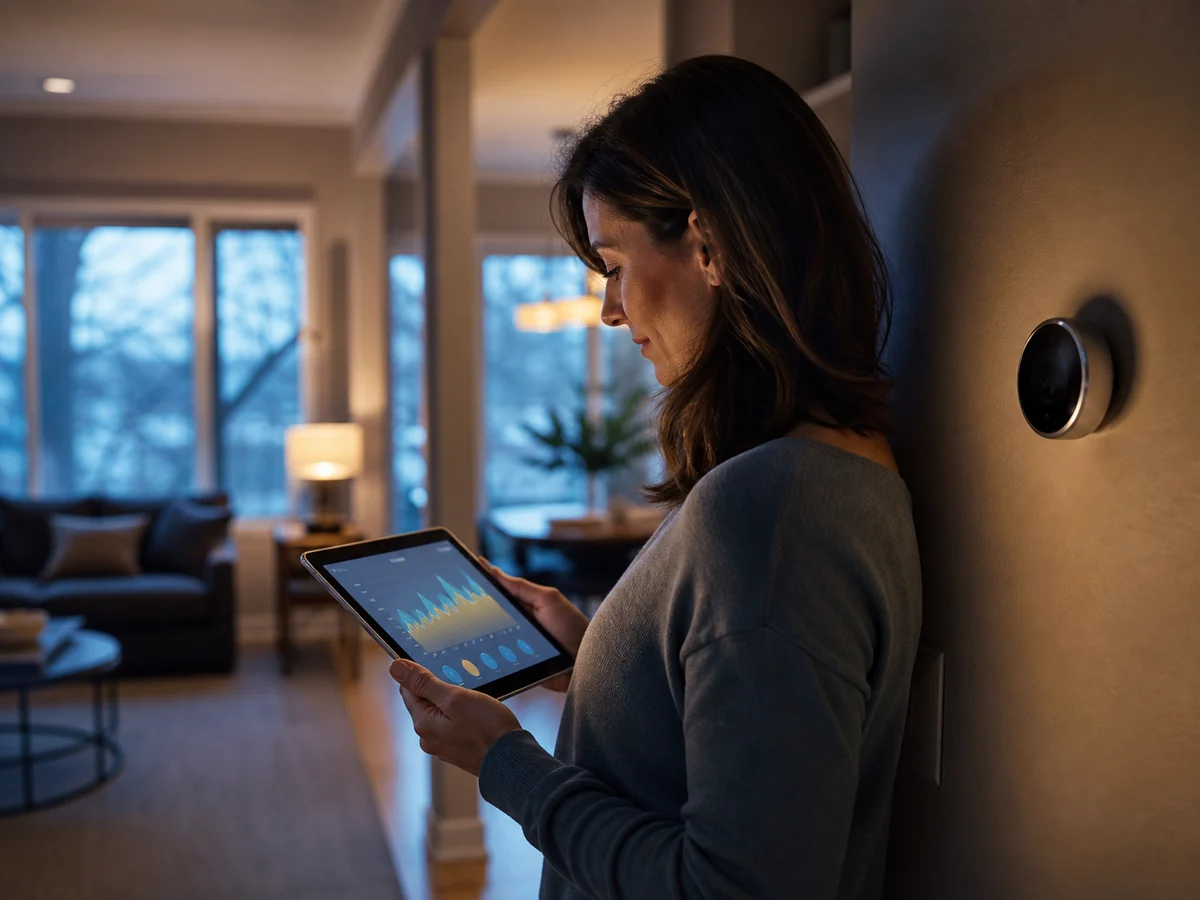 Homeowner reviewing energy usage before deciding which improvement comes first