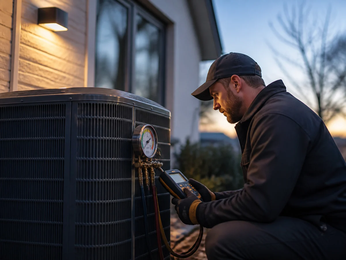Efficiency rating detail on a high-efficiency HVAC system