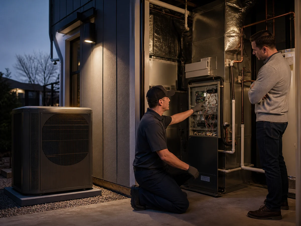 Residential heat pump installed outside a North Texas home